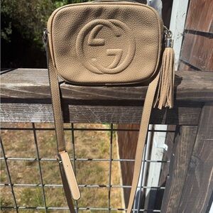 Gucci Beige Leather Crossbody Bag